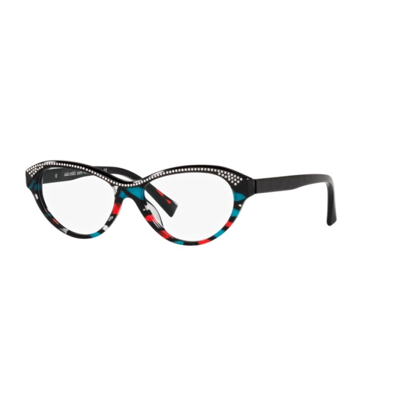 Alain Mikli A0 3122B Leandre 005 Red Teal Stained Glass Noir M