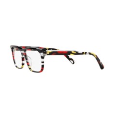 Alain Mikli A0 3126 Devere 005 Stained Glass Red Yellow Black