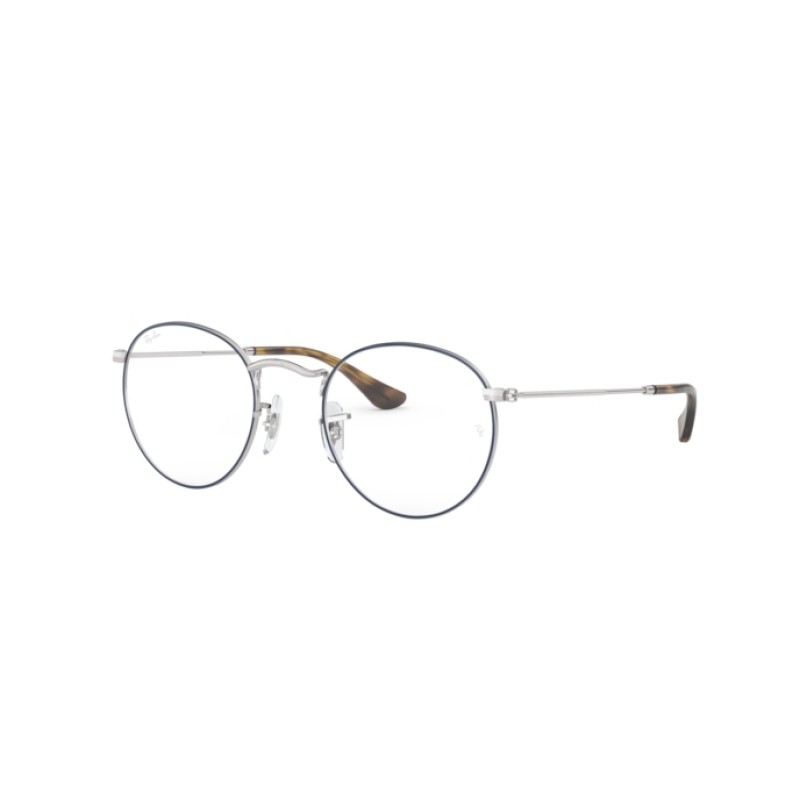 Ray-Ban RX 3447V Round Metal 2970 Silver On Top Blue