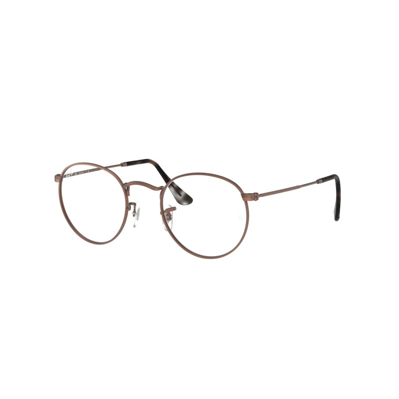 Ray-Ban RX 3447V Round Metal 3074 Sand Trasparent Brown