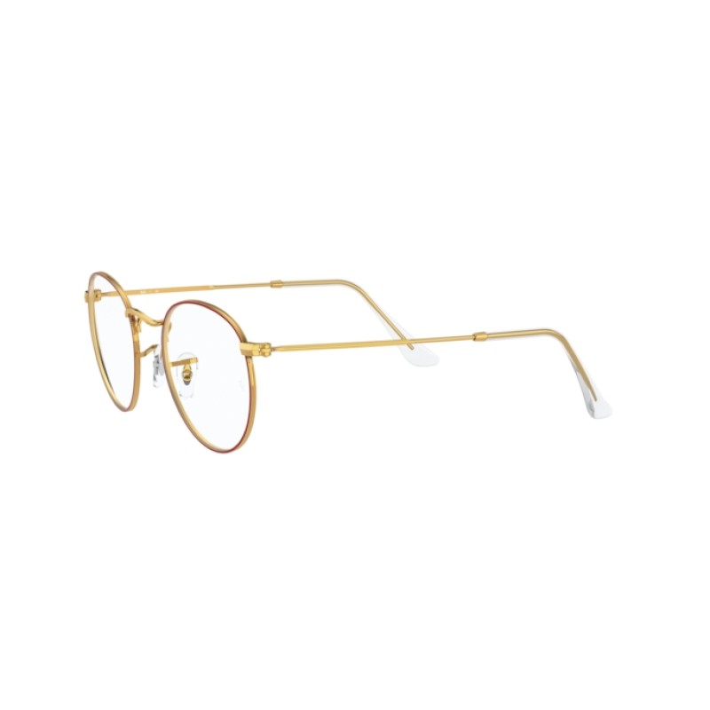 Ray-Ban RX 3447V Round Metal 3106 Red On Legend Gold
