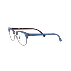 Ray-Ban RX 5154 Clubmaster 8052 Top Wrinkled Blue On Brown