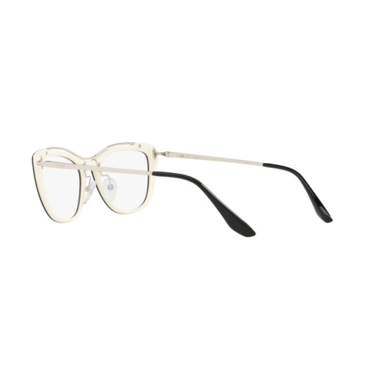 Prada PR 04VV Conceptual 4BK1O1 Black / Ivory | Eyeglasses Woman