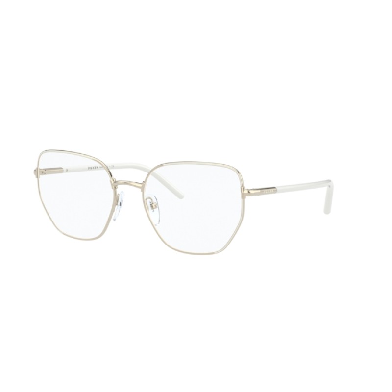 Prada PR65RV - 2821O1 Eyeglasses Ivory/Pale Gold 55mm at  Women's  Clothing store