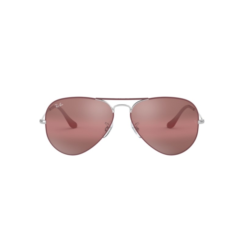 Ray-Ban RB 3025 Aviator Large Metal 9155AI Silver On Top Matte Bordeaux