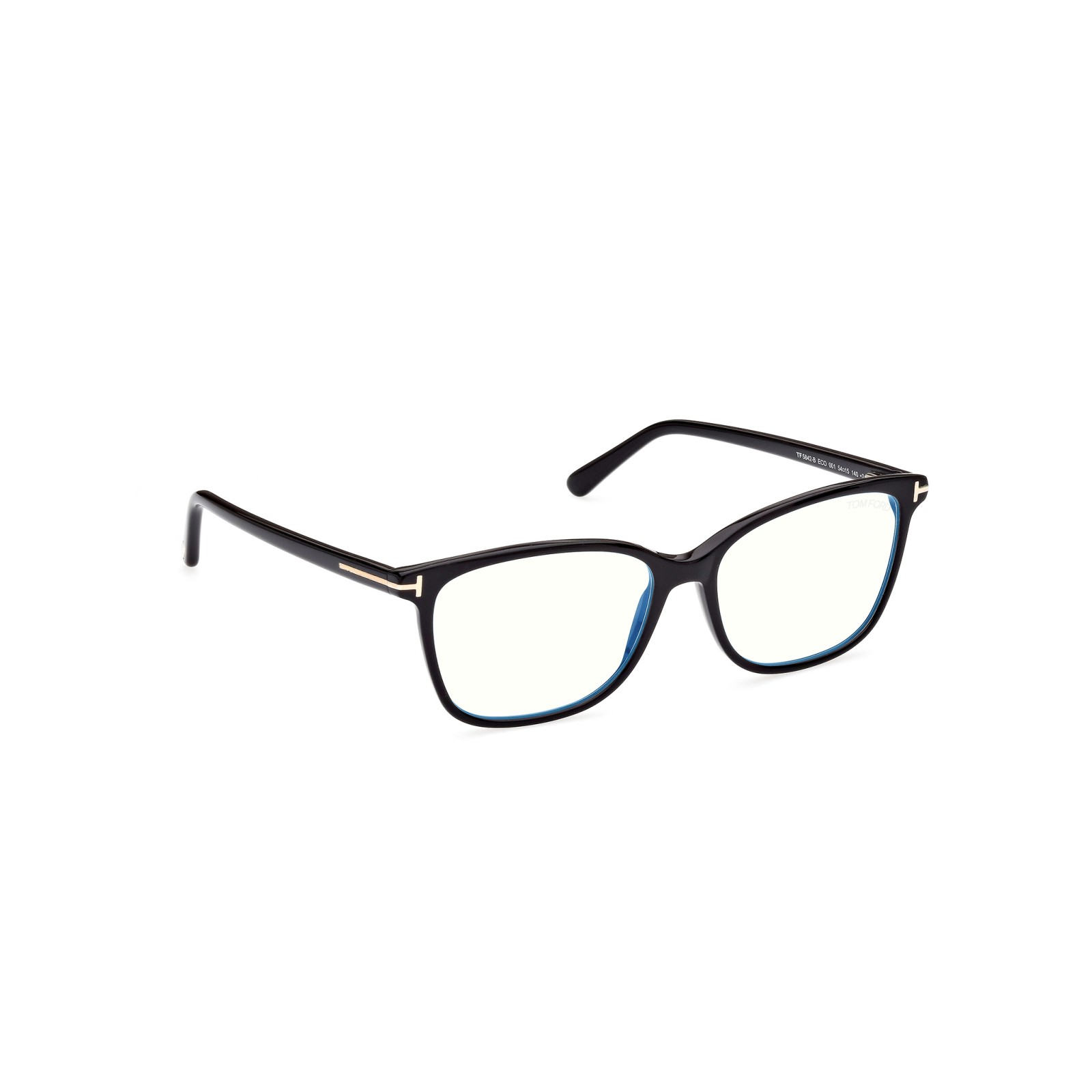 Tom Ford FT 5842-B Blue Filter 001 Shiny Black | Eyeglasses Woman
