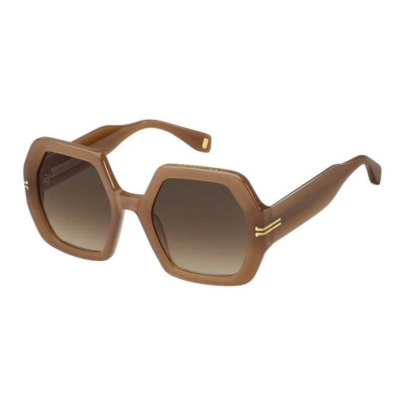 CELINE CL40166I 54F Dark Havana Hexagonal Sunglasses with Gold Logo -  Pretavoir