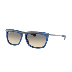 Ray-Ban RB 2419 Olympian Ii 131032 Wrinkled Blue On Brown