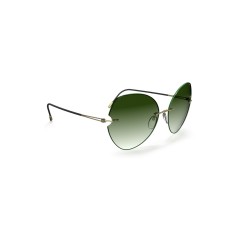 Silhouette 8182 Rimless Shades Fisher Island 8540 Champagne - Moss Green