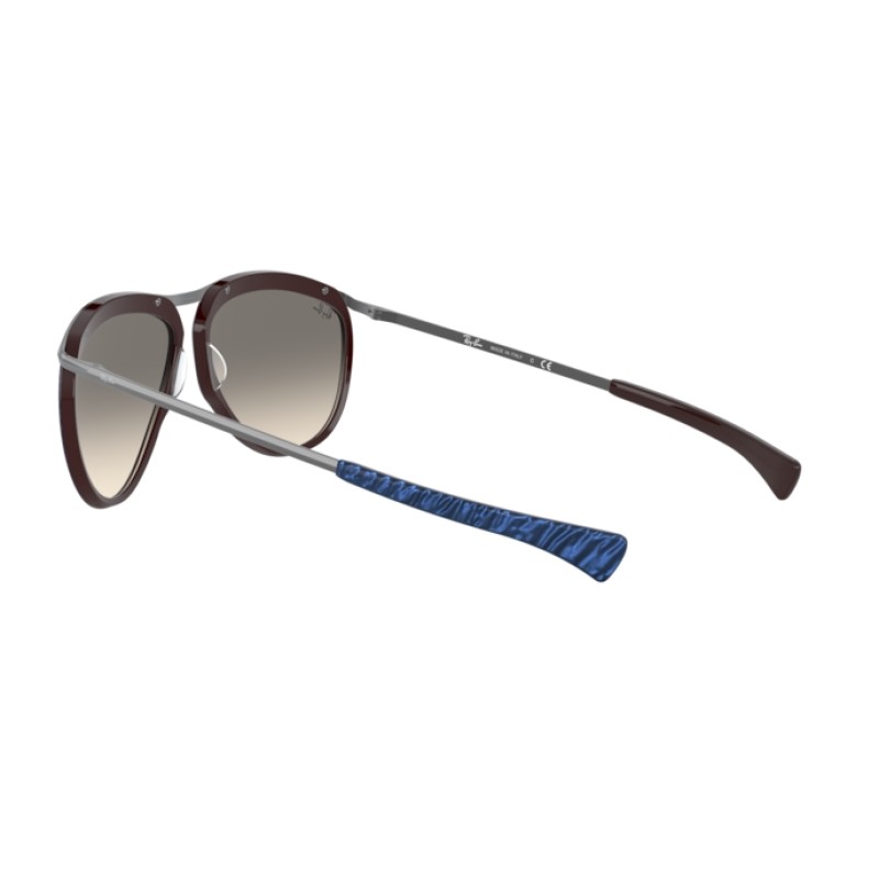 Ray-Ban RB 2219 Olympian Aviator 131032 Top Wrinkled Blue On Brown