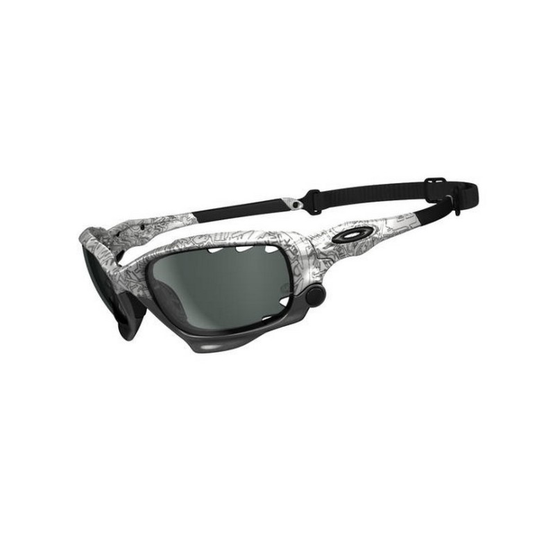 Oakley Racing Jacket OO 9171 06 Photochromatic Polished White/Blk Ghost Text